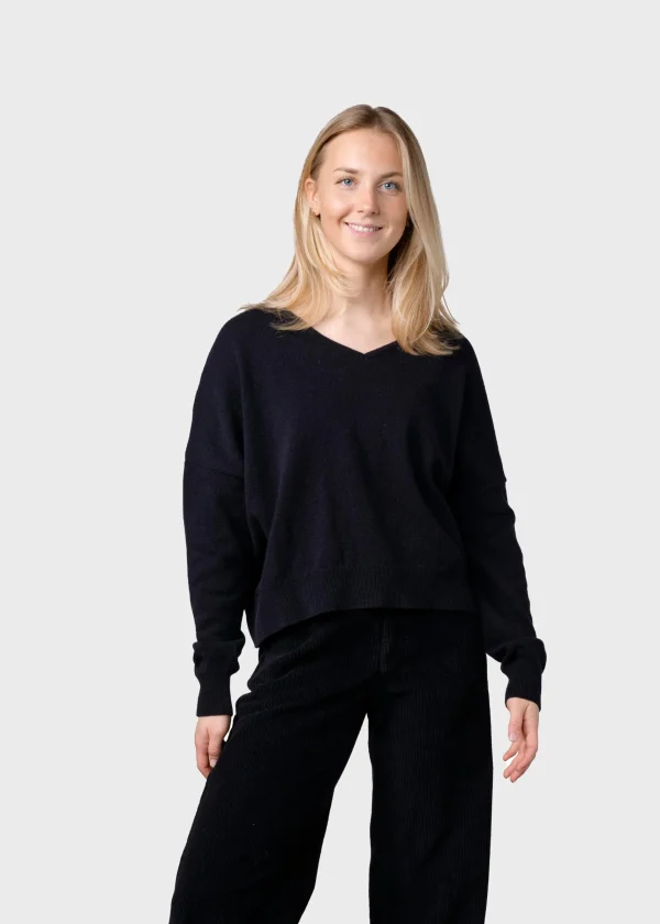 Merinowolle Damenpullover Vanessa Schwarz