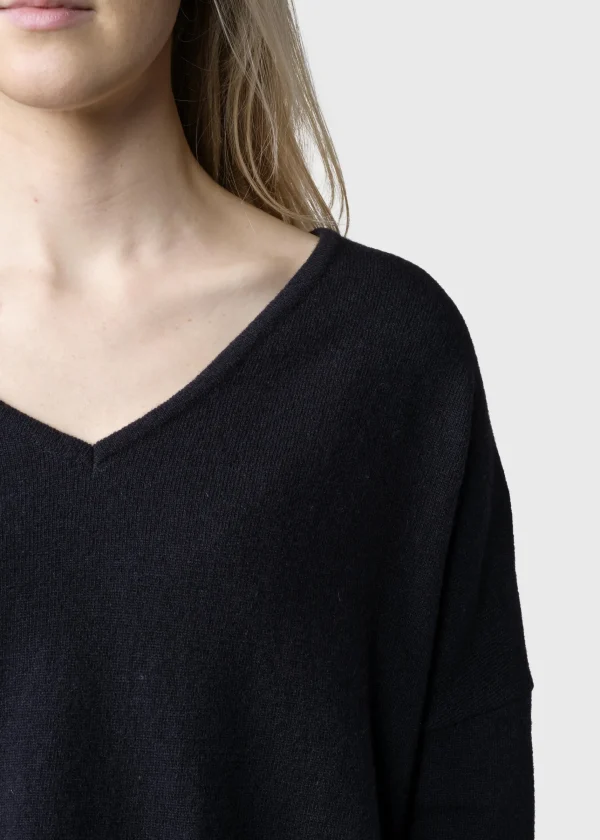 Merinowolle Damenpullover Vanessa Schwarz