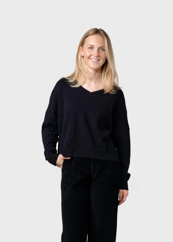 Merinowolle Damenpullover Vanessa Schwarz
