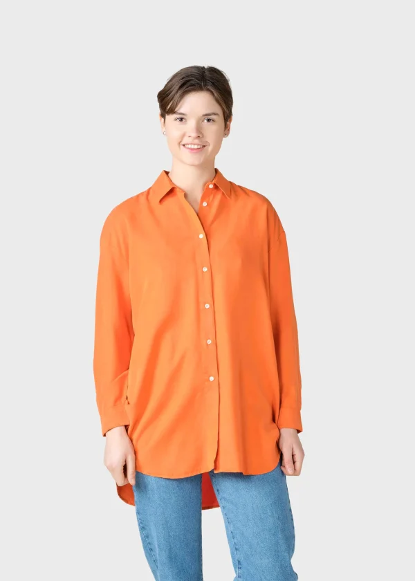Mittellange Lyocell Bluse Ofelia Mandarin