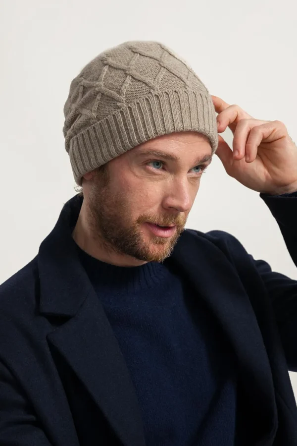 Mütze aus recycelter Wolle Louis Beige