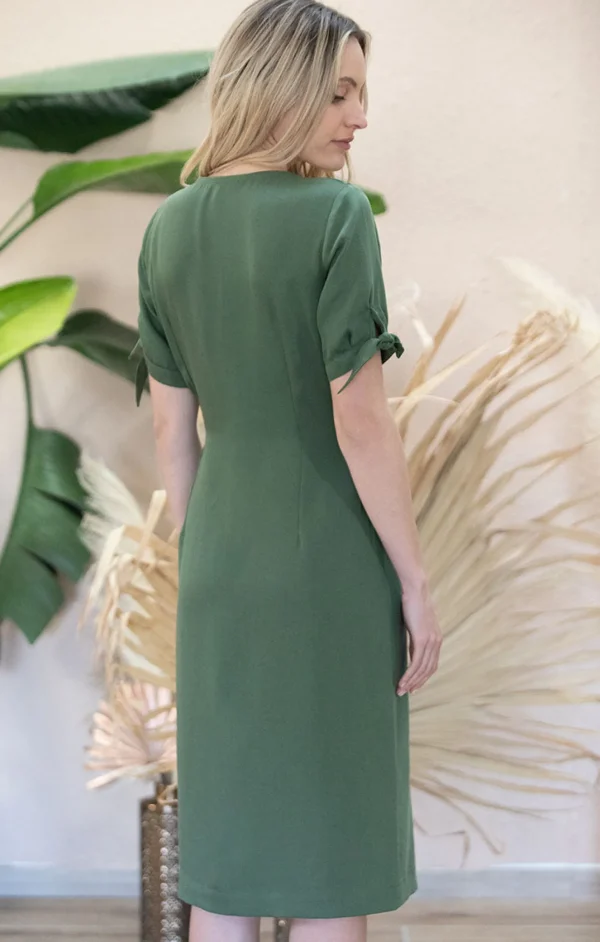 Olivgrünes Tencel-Kleid Saule
