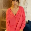 Oversize Damen-Hemd Elvira Fuchsia