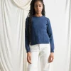 Perforierter Damen Pullover Mia bALTIC bLUE