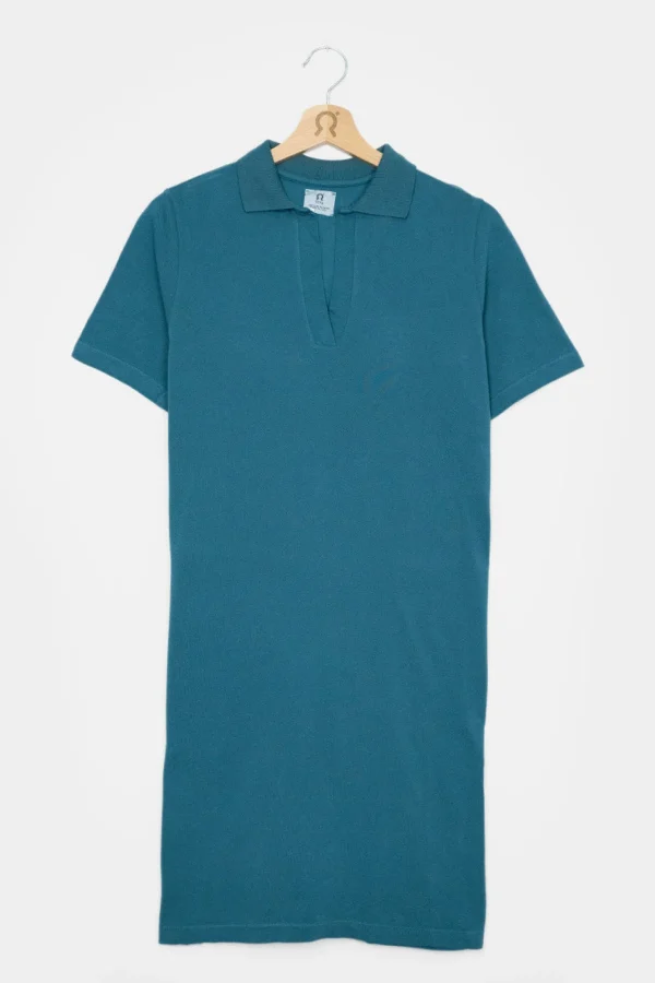 Polokleid aus Bio-Baumwolle Suzanne Grün PAvone