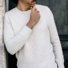 Pullover Damier ekru kariert