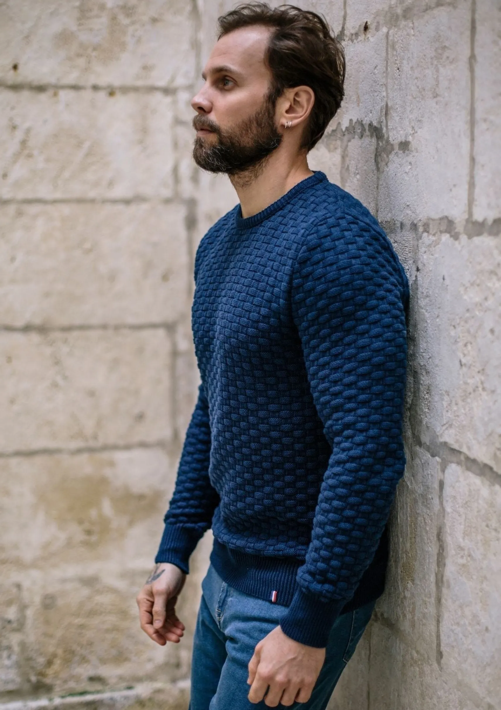pullover_damier_marinebla_1.webp Pullover Damier marineblau kariert