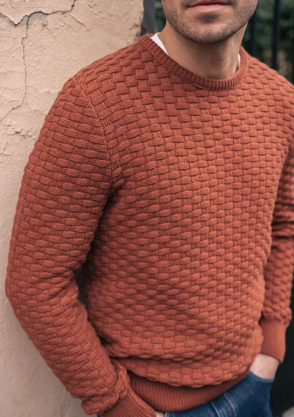 Pullover Damier Terracotta