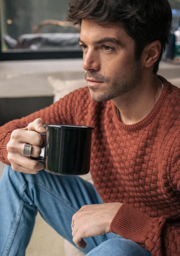 Pullover Damier Terracotta