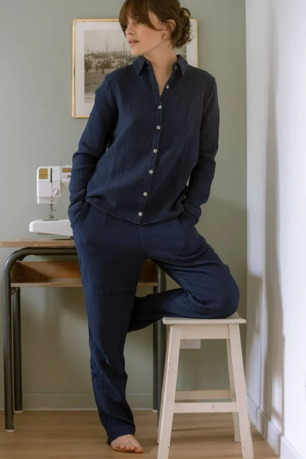 Pyjama-Hemd Daphne Marine