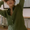 Pyjama-Hemd Daphne Olivgrün