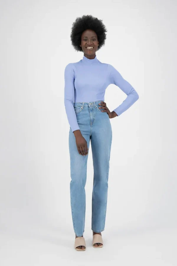 Reguläre entspannte Damenjeans in Pink Heavy Stone
