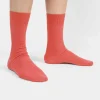Ribbed Coral Red Socken