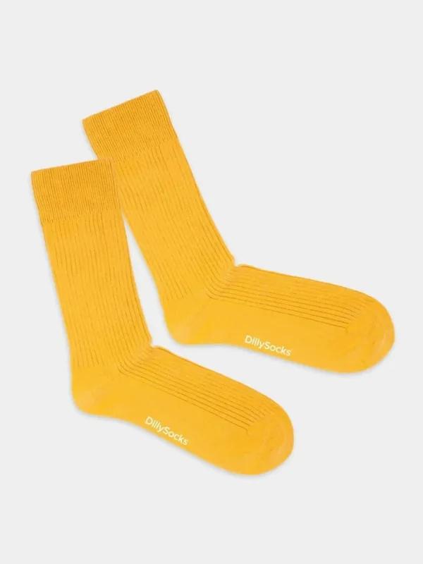 Ribbed Sunny Yellow Socken