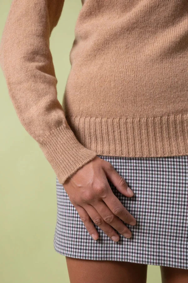 Rollkragenpullover aus recyceltem Kaschmir Ada Beige