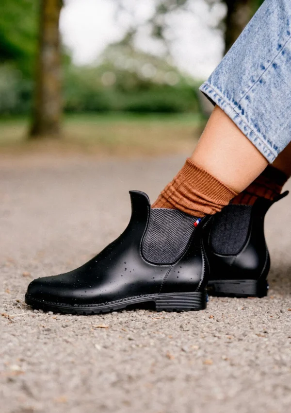 Schwarze Regen-Boots Montpluie Chevrons
