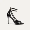 Schwarze vegane High-Heel-Sandalen
