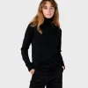 Schwarzer Merino-Rollkragenpullover Isabella