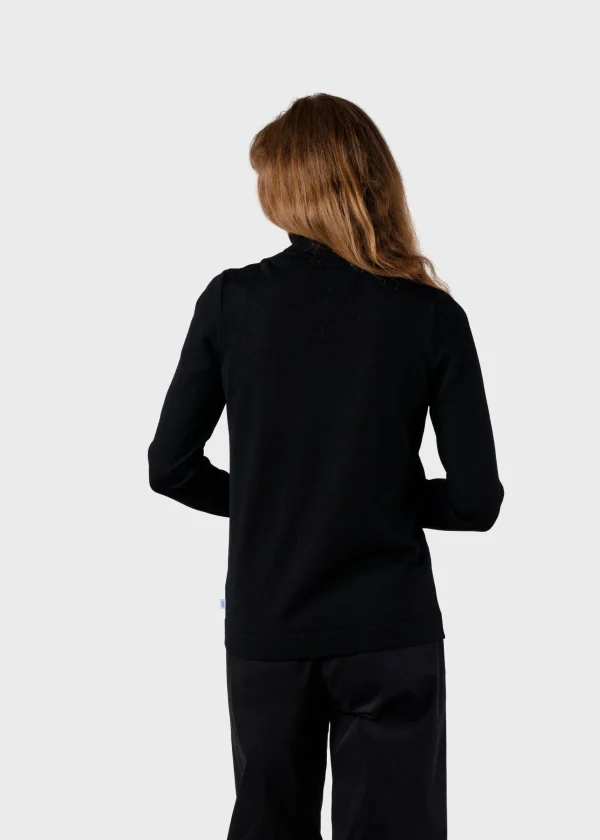 Schwarzer Merino-Rollkragenpullover Isabella