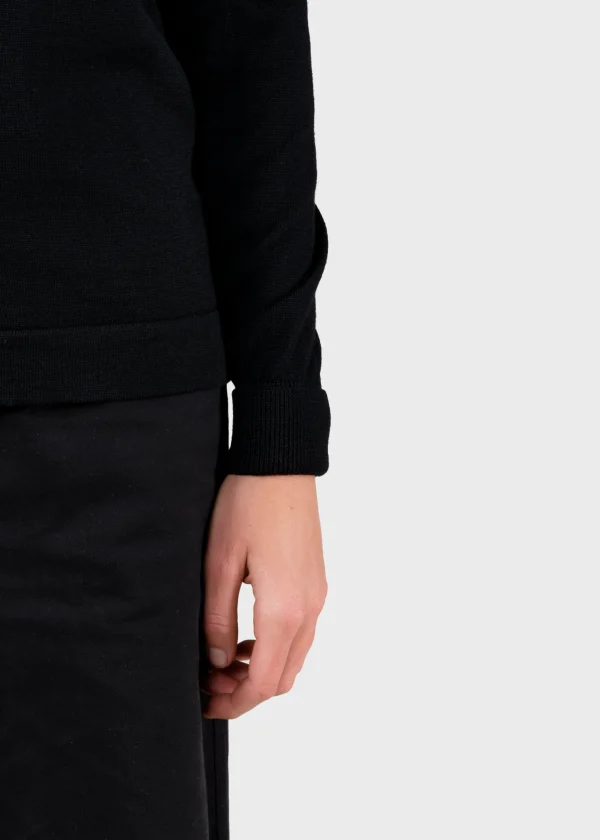 Schwarzer Merino-Rollkragenpullover Isabella