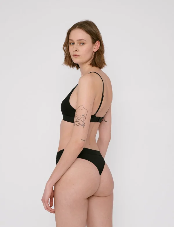 Schwarzer Tencel-Tanga im Duo-Pack