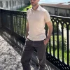 Slim Herren Poloshirt Beige