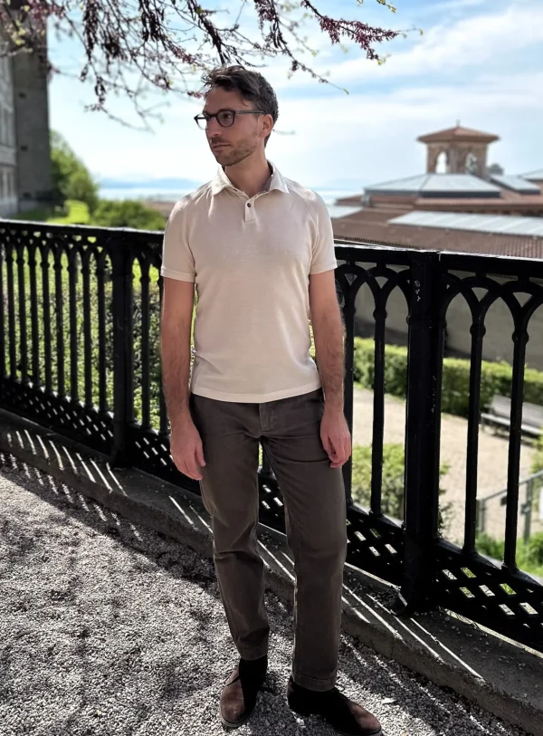 Slim Herren Poloshirt Beige