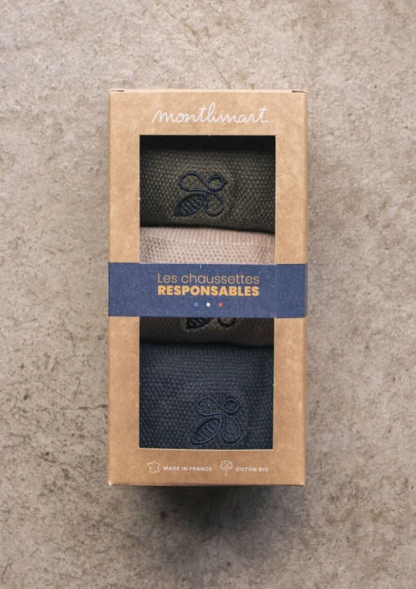 Sockenbox Khaki Beige Grau