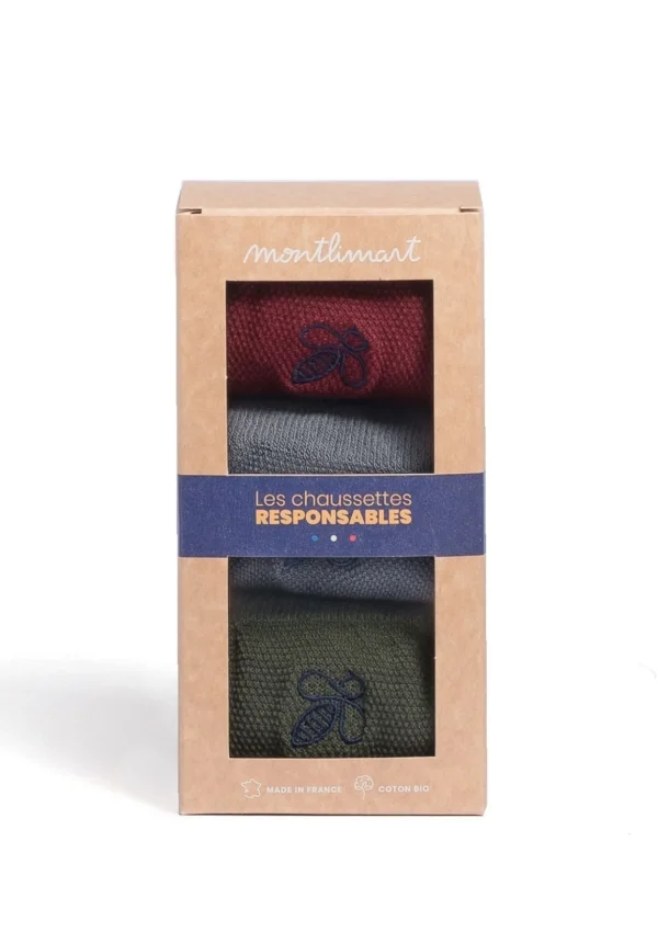Sockenbox Khaki Bordeaux Grau