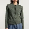 Strickjacke aus recyceltem Kaschmir Cecilia Khaki