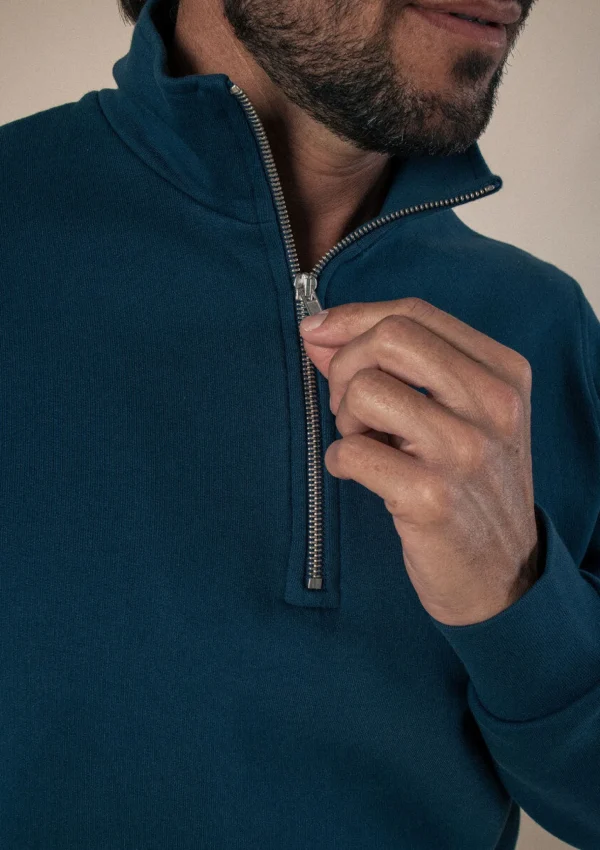 Sweatshirt mit Trucker-Kragen Union Blau