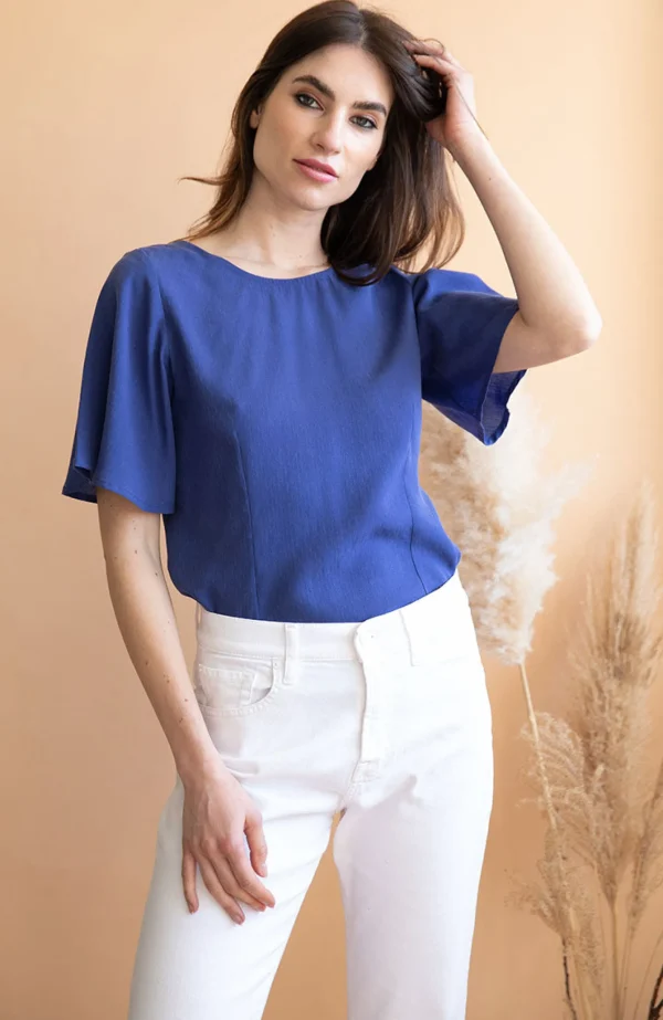 Tencel Bluse Lys blau