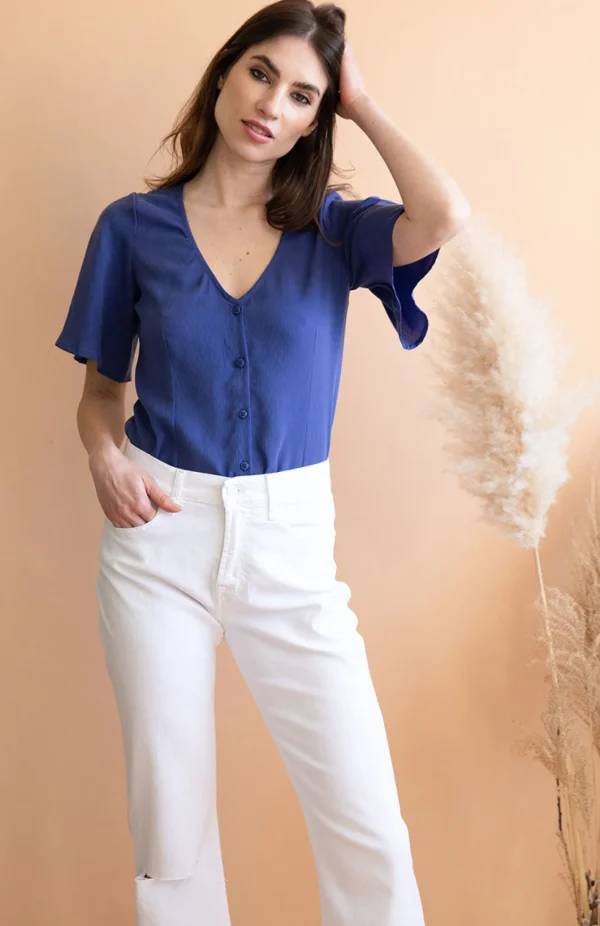 Tencel Bluse Lys blau