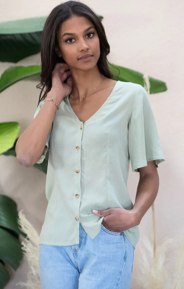 Tencel Bluse Lys matcha grün