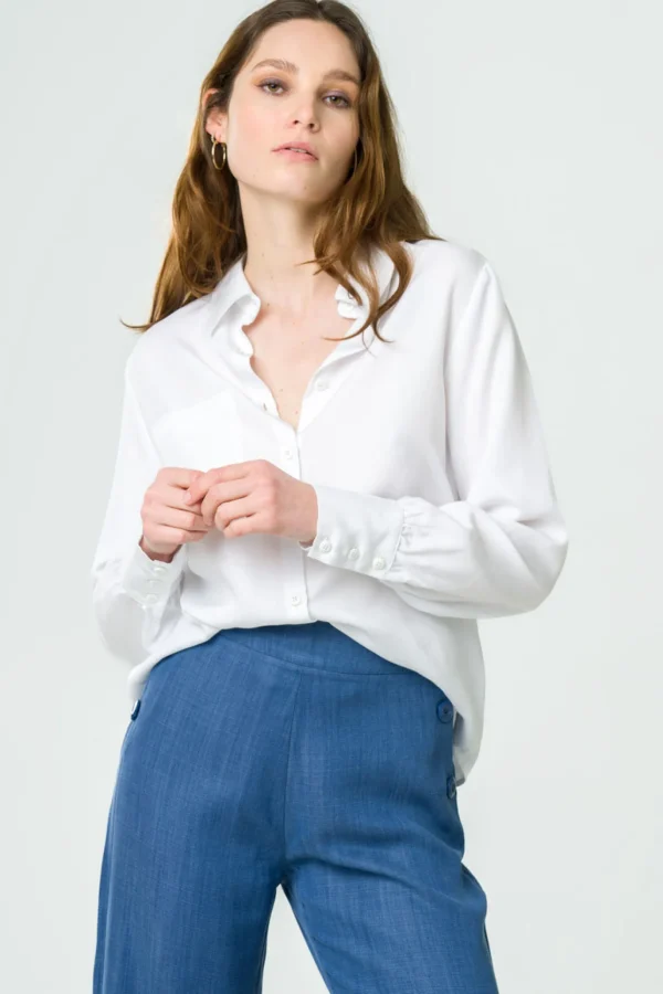 Tencel Damen-Bluse Kauri weiss