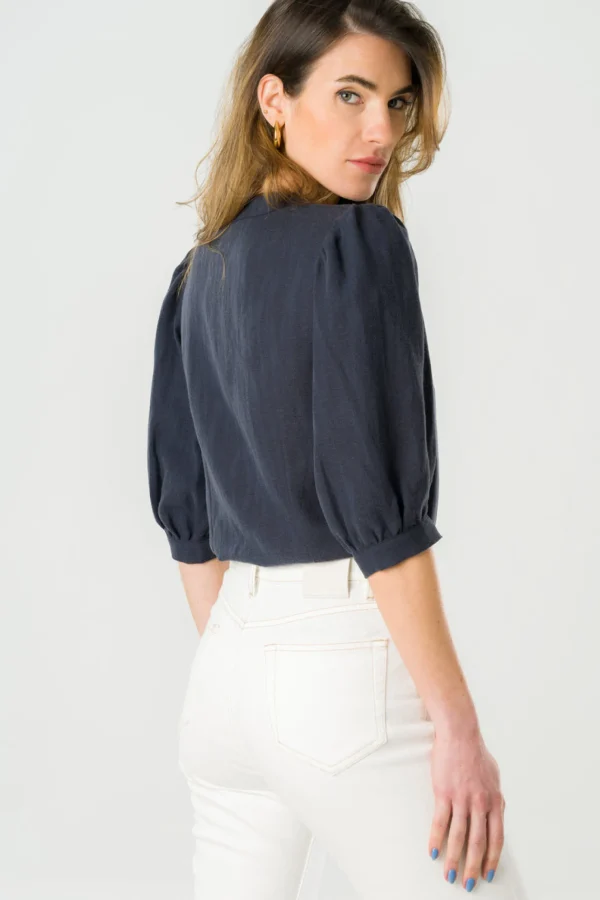 Tencel-Bluse Aster Navy