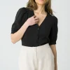 Tencel-Bluse Aster Schwarz