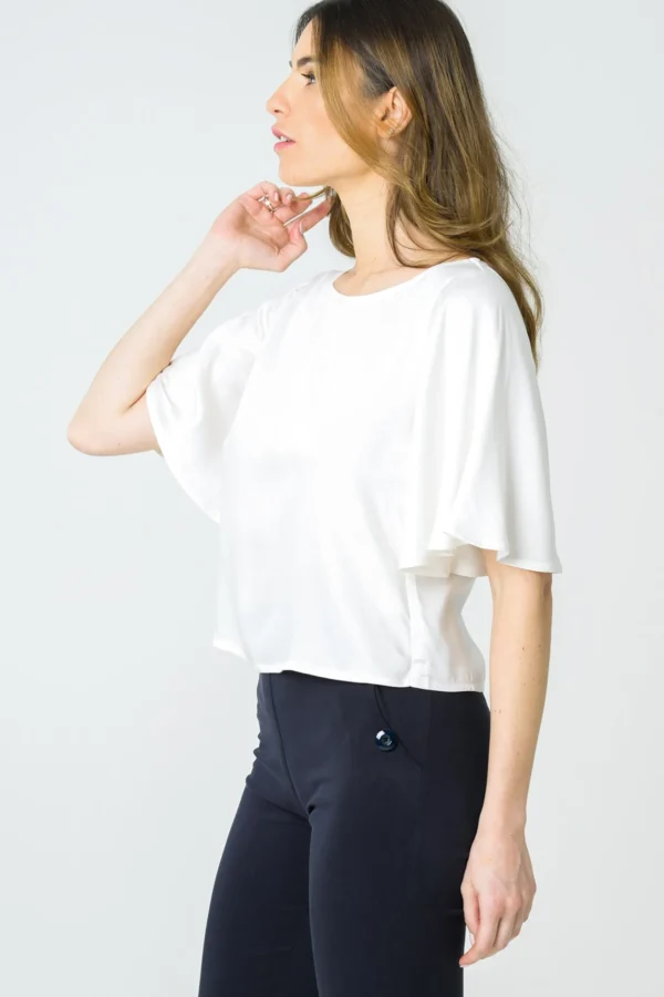 Top Violett weiss