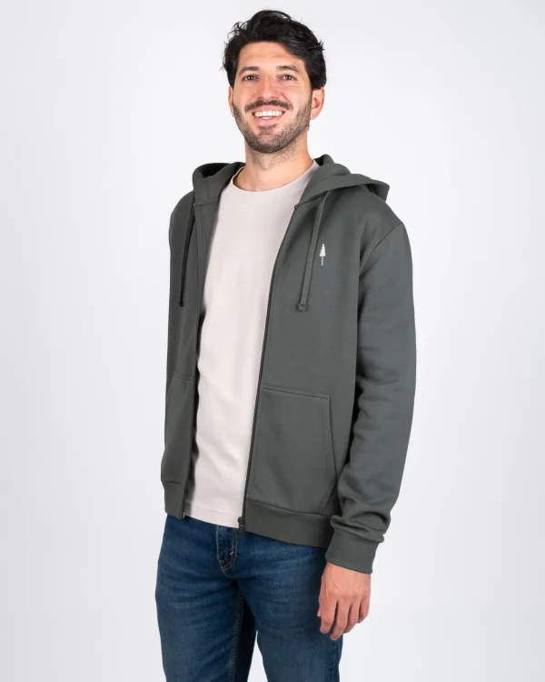 Treehoodie Zip Ash green
