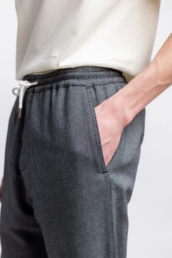 Unisex Schwarz karierte Freizeithose