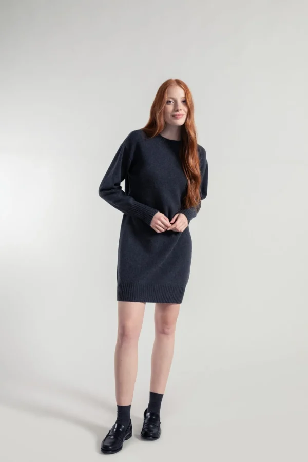 Wolle Kleid Selvaggia Grau