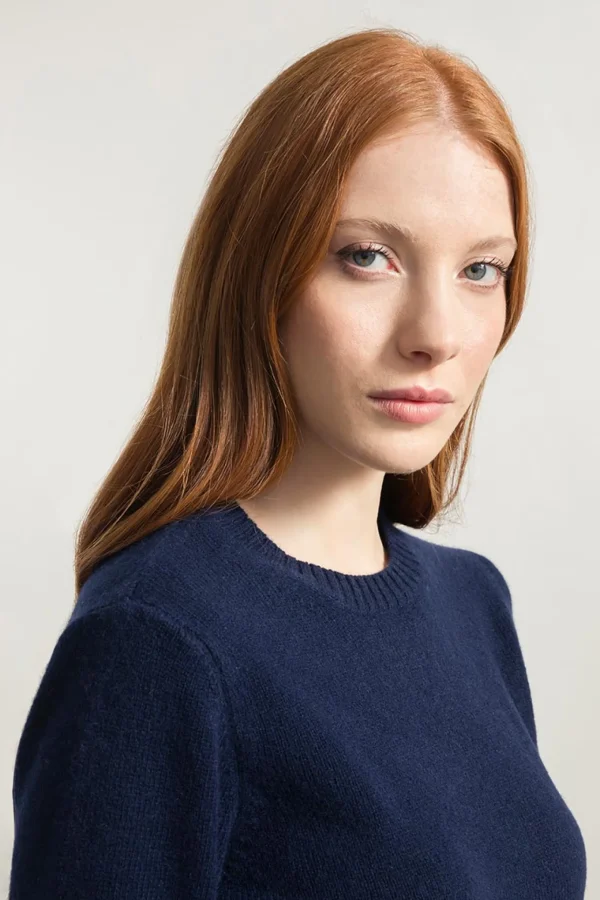 Wolle-Pullover Laura Marineblau