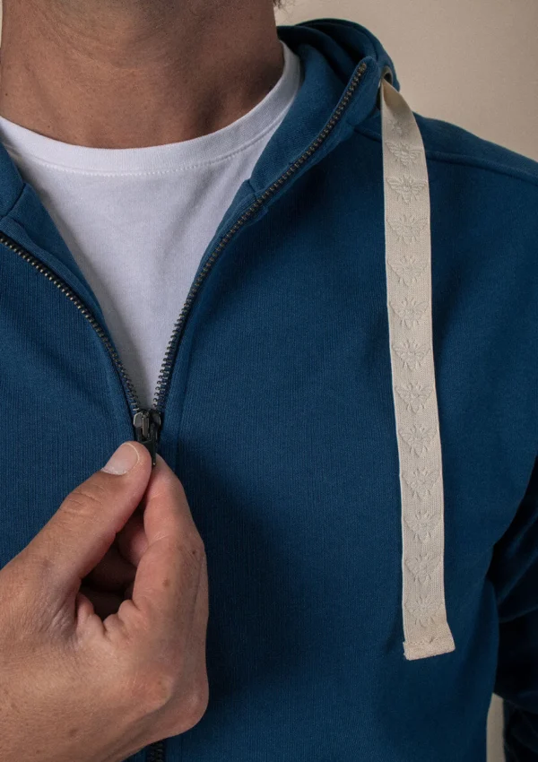 Zipped Hoodie Détente blau
