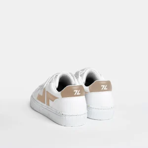Beige vegane Klett-Sneaker