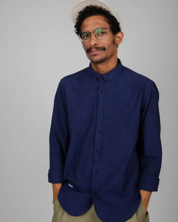Bio-Baumwolle Oxford-hemd Marineblau