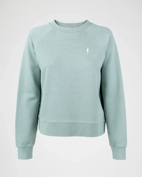 Bio-Baumwolle Sweatshirt TreeSweater Raglan Women Turquoise