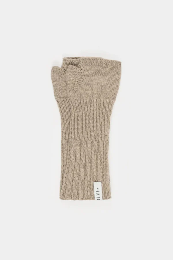 Damen Armstulpen aus recyceltem Kaschmir Tamara Beige