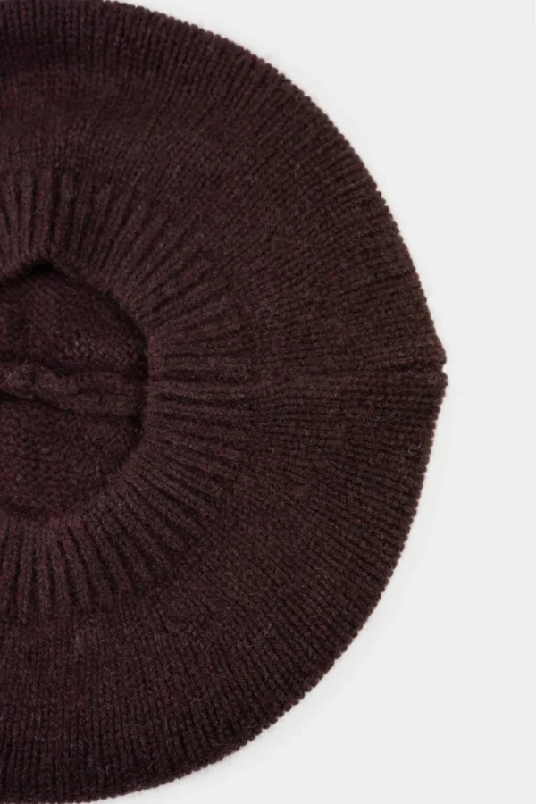 Damen Beret aus recyceltem Kaschmir Nive Braun
