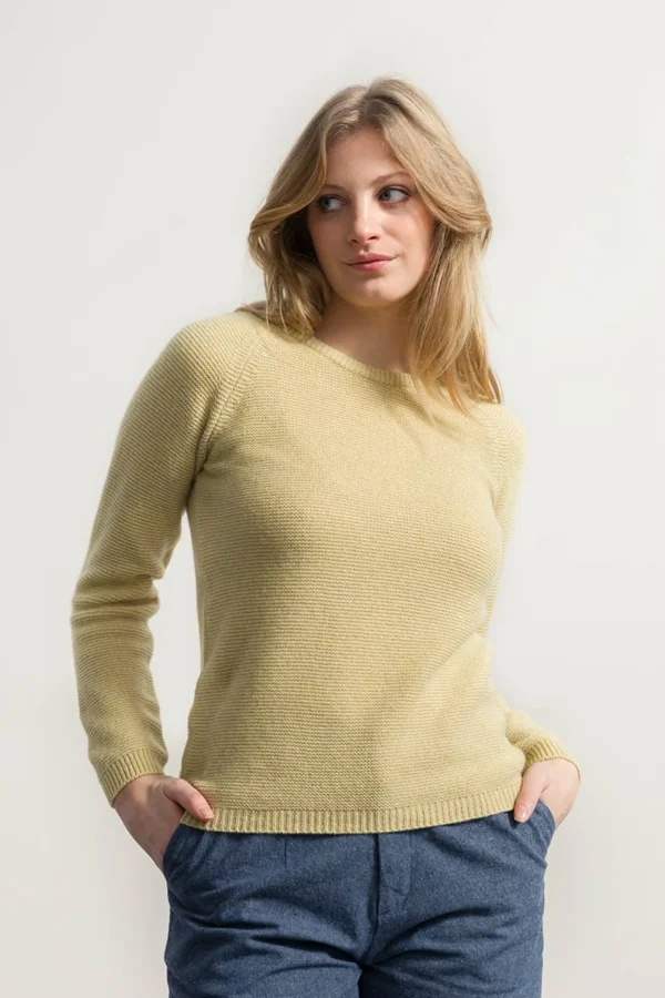Damen Kaschmir-Pullover Giulietta Gelb meliert