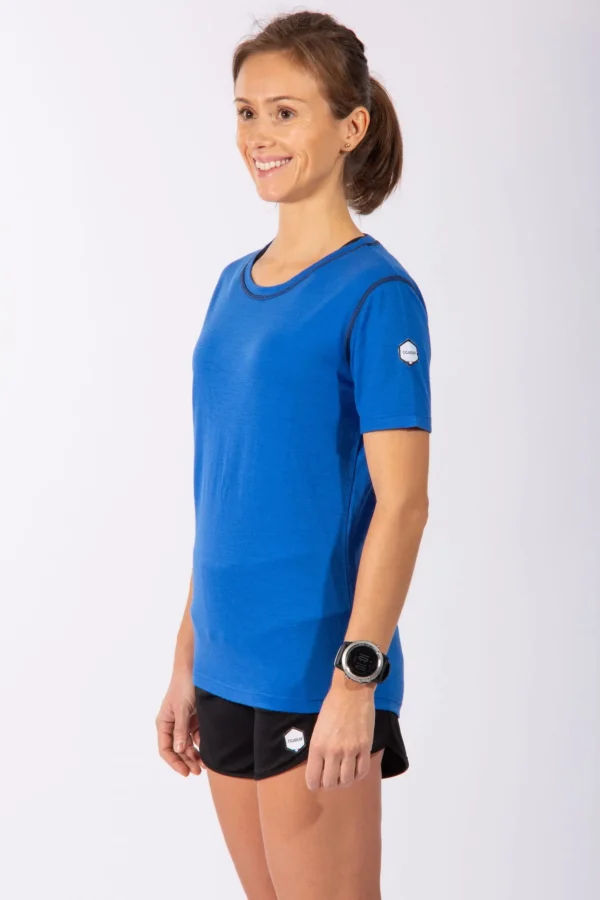 Damen Merino T-Shirt Blau 20-30⁰